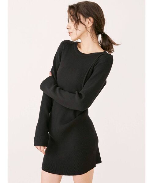 EVRIS（エヴリス）の「サイドオープンニットワンピース（ワンピース・レディース・ブラック/アイボリー/ブルー・FREE）」の11枚目の写真