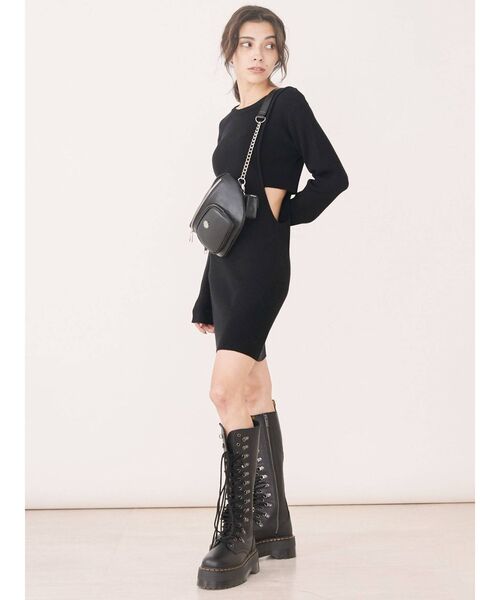 EVRIS（エヴリス）の「サイドオープンニットワンピース（ワンピース・レディース・ブラック/アイボリー/ブルー・FREE）」の10枚目の写真