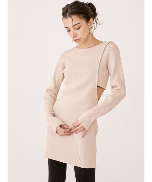 EVRIS（エヴリス）の「サイドオープンニットワンピース（ワンピース・レディース・ブラック/アイボリー/ブルー・FREE）」の15枚目の写真