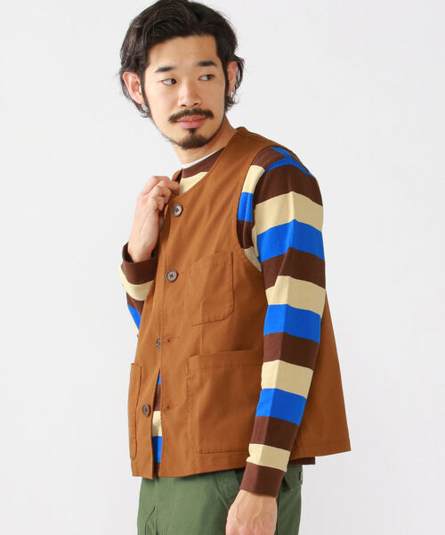 BEAMS PLUS（ビームスプラス）の「BEAMS PLUS / ワーク ベスト（ベスト・メンズ・ブラウン/サックスブルー/ナチュラル・SMALL/MEDIUM/LARGE/X-LARGE）」の10枚目の写真