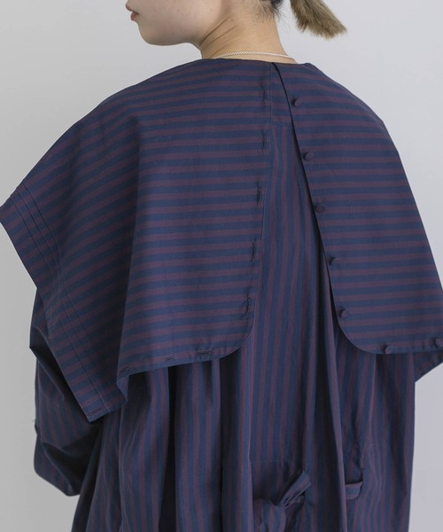 URBAN RESEARCH（アーバンリサーチ）の「iI　big collar blouse（シャツ/ブラウス・レディース・ブルー/ボルドー・ONE）」の14枚目の写真