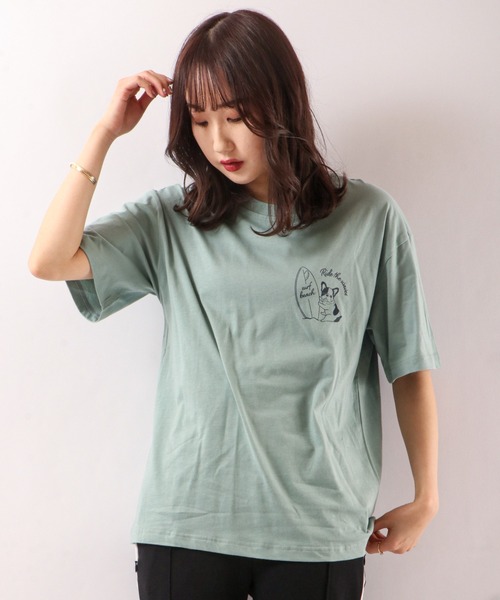 FUNALIVE(ファンアライブ)の「ブルドッグデザイン半袖Tシャツ(Tシャツ/カットソー・メンズ・ホワイト/ベージュ/ブルーグリーン/ホワイト系その他/ブルー系その他/ホワイト系その他2/ピンク/ネイビー・S/M/L)」の6枚目の写真