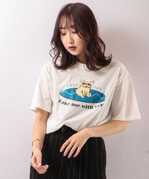 ブルドッグデザイン半袖Tシャツ