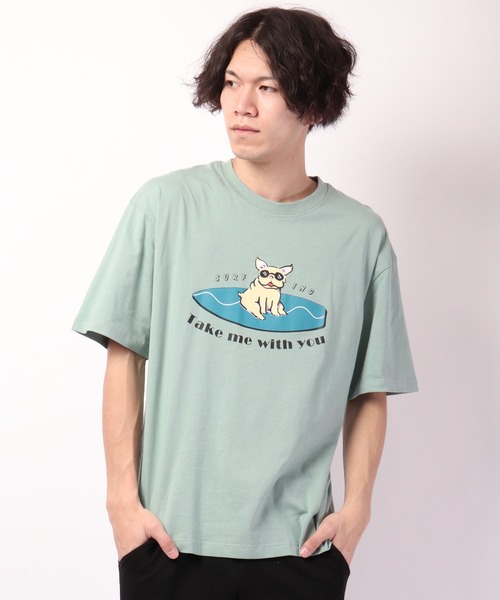 FUNALIVE(ファンアライブ)の「ブルドッグデザイン半袖Tシャツ(Tシャツ/カットソー・メンズ・ホワイト/ベージュ/ブルーグリーン/ホワイト系その他/ブルー系その他/ホワイト系その他2/ピンク/ネイビー・S/M/L)」の7枚目の写真