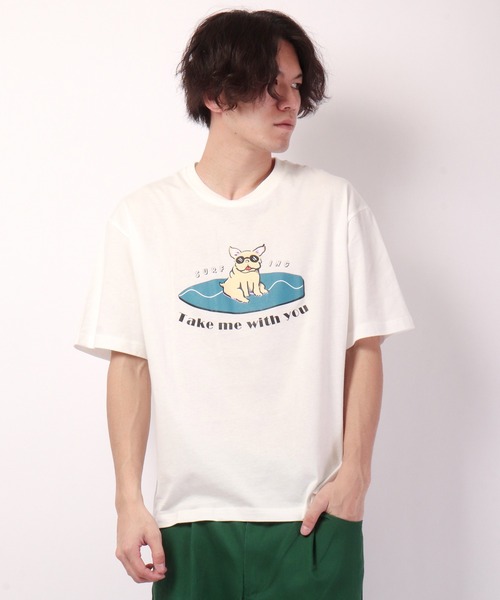 FUNALIVE(ファンアライブ)の「ブルドッグデザイン半袖Tシャツ(Tシャツ/カットソー・メンズ・ホワイト/ベージュ/ブルーグリーン/ホワイト系その他/ブルー系その他/ホワイト系その他2/ピンク/ネイビー・S/M/L)」の16枚目の写真
