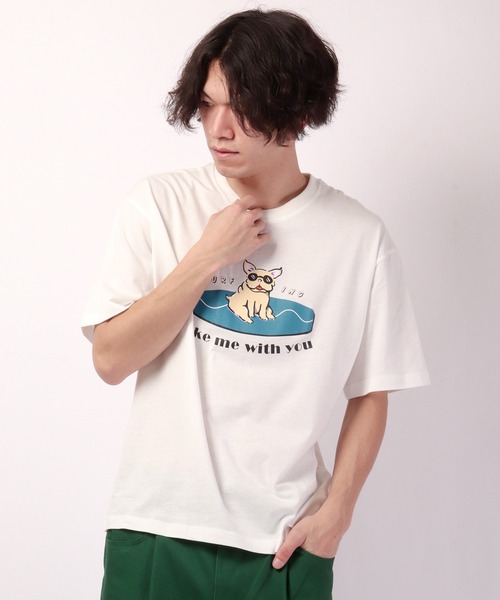 FUNALIVE(ファンアライブ)の「ブルドッグデザイン半袖Tシャツ(Tシャツ/カットソー・メンズ・ホワイト/ベージュ/ブルーグリーン/ホワイト系その他/ブルー系その他/ホワイト系その他2/ピンク/ネイビー・S/M/L)」の17枚目の写真