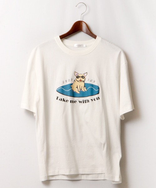 FUNALIVE(ファンアライブ)の「ブルドッグデザイン半袖Tシャツ(Tシャツ/カットソー・メンズ・ホワイト/ベージュ/ブルーグリーン/ホワイト系その他/ブルー系その他/ホワイト系その他2/ピンク/ネイビー・S/M/L)」の9枚目の写真