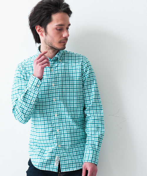 green label relaxing(グリーンレーベルリラクシング)の「□P/OX GIZA G/CLB CHK BD シャツ◆(シャツ/ブラウス・メンズ・ブラウン/レッド/ターコイズブルー・SMALL/MEDIUM/X-LARGE/LARGE/X-SMALL)」の2枚目の写真