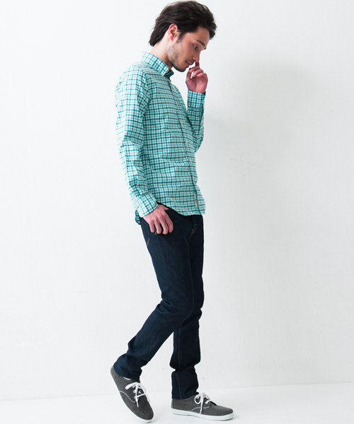 green label relaxing(グリーンレーベルリラクシング)の「□P/OX GIZA G/CLB CHK BD シャツ◆(シャツ/ブラウス・メンズ・ブラウン/レッド/ターコイズブルー・SMALL/MEDIUM/X-LARGE/LARGE/X-SMALL)」の15枚目の写真