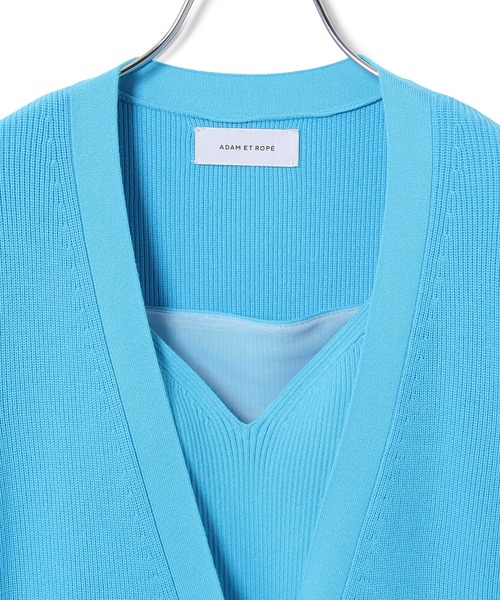 ADAM ET ROPE'（アダムエロペ）の「【サステナブル】エコベロビスチェ付きロングカーディガン（カーディガン/ボレロ・レディース・ブラック/サックスブルー・FREE）」の10枚目の写真