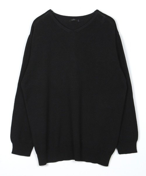 G.O.C（ジーオーシー）の「甘編みVネックニット（ニット/セーター・メンズ・ホワイト/ブラック/グレー・MEDIUM/LARGE）」の13枚目の写真