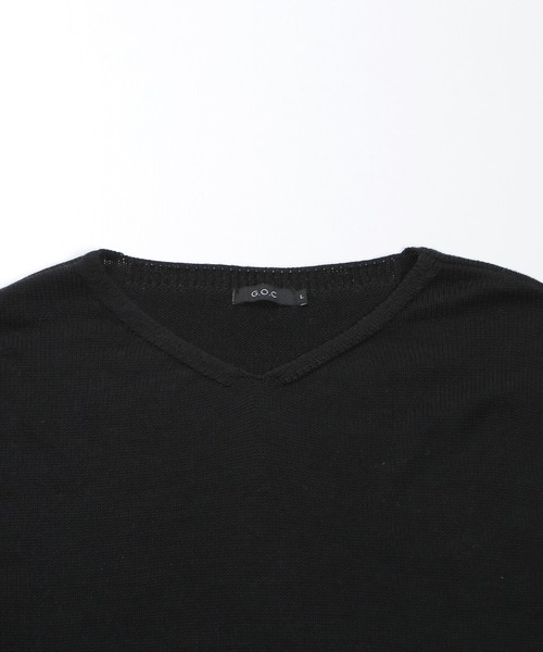 G.O.C（ジーオーシー）の「甘編みVネックニット（ニット/セーター・メンズ・ホワイト/ブラック/グレー・MEDIUM/LARGE）」の6枚目の写真