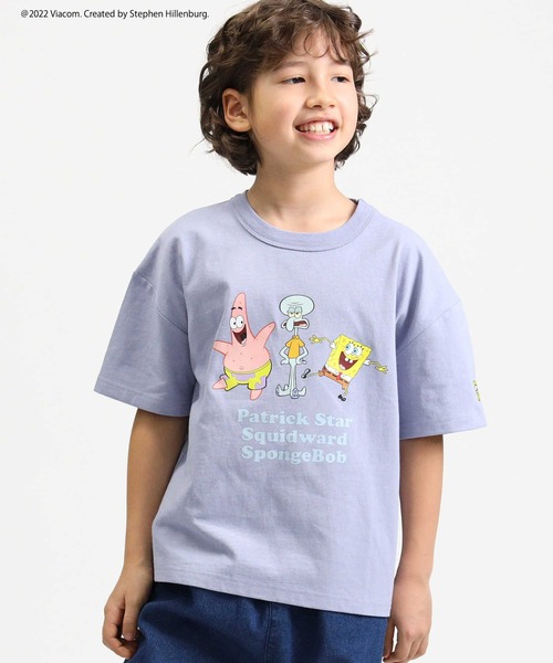 Right-on(ライトオン)の「スポンジボブTシャツ(キッズサイズ)親子リンクコーデ(Tシャツ/カットソー・キッズ・ブラック/グリーン/オフホワイト/ベージュ/ブルー/パープル・105/150/140/120/130)」の20枚目の写真