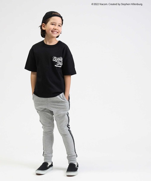 Right-on(ライトオン)の「スポンジボブTシャツ(キッズサイズ)親子リンクコーデ(Tシャツ/カットソー・キッズ・ブラック/グリーン/オフホワイト/ベージュ/ブルー/パープル・105/150/140/120/130)」の10枚目の写真