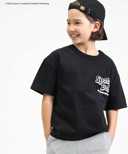 Right-on(ライトオン)の「スポンジボブTシャツ(キッズサイズ)親子リンクコーデ(Tシャツ/カットソー・キッズ・ブラック/グリーン/オフホワイト/ベージュ/ブルー/パープル・105/150/140/120/130)」の11枚目の写真