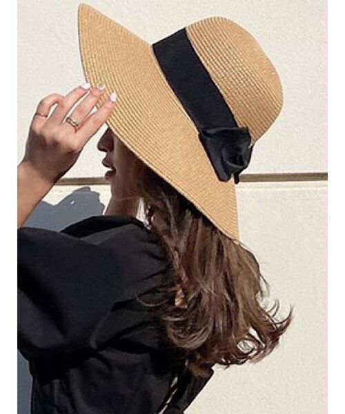 RESEXXY（リゼクシー）の「リボンデザインキャペリンハット（ハット・レディース・ブラック/ブラウン・FREE）」の2枚目の写真