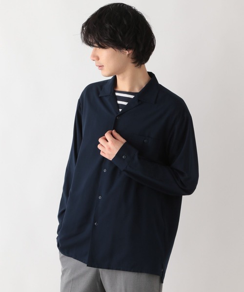 GLOBAL WORK（グローバルワーク）の「快適リラックスシャツ/255743（シャツ/ブラウス・メンズ・ネイビー/ベージュ/ライトグレー/グレー・SMALL/MEDIUM/LARGE/X-LARGE）」の4枚目の写真