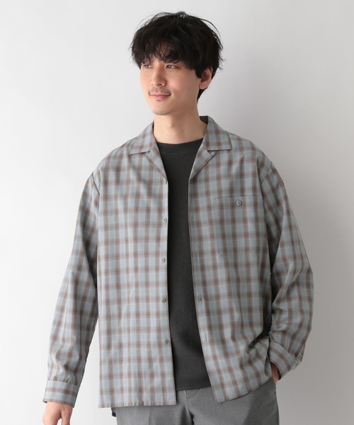 GLOBAL WORK（グローバルワーク）の「快適リラックスシャツ/255743（シャツ/ブラウス・メンズ・ネイビー/ベージュ/ライトグレー/グレー・SMALL/MEDIUM/LARGE/X-LARGE）」の8枚目の写真