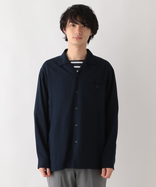 GLOBAL WORK（グローバルワーク）の「快適リラックスシャツ/255743（シャツ/ブラウス・メンズ・ネイビー/ベージュ/ライトグレー/グレー・SMALL/MEDIUM/LARGE/X-LARGE）」の13枚目の写真