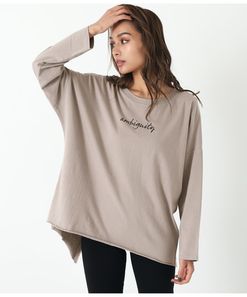 ANAP（アナップ）の「バックスリットロゴロンT（Tシャツ/カットソー・レディース・ブルー/ブラック/グレイッシュベージュ/ホワイト・FREE）」の10枚目の写真