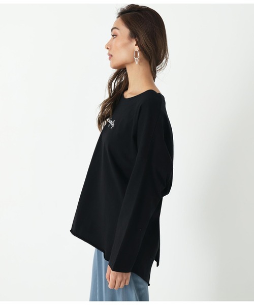 ANAP（アナップ）の「バックスリットロゴロンT（Tシャツ/カットソー・レディース・ブルー/ブラック/グレイッシュベージュ/ホワイト・FREE）」の8枚目の写真