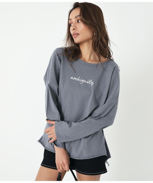 ANAP（アナップ）の「バックスリットロゴロンT（Tシャツ/カットソー・レディース・ブルー/ブラック/グレイッシュベージュ/ホワイト・FREE）」の13枚目の写真