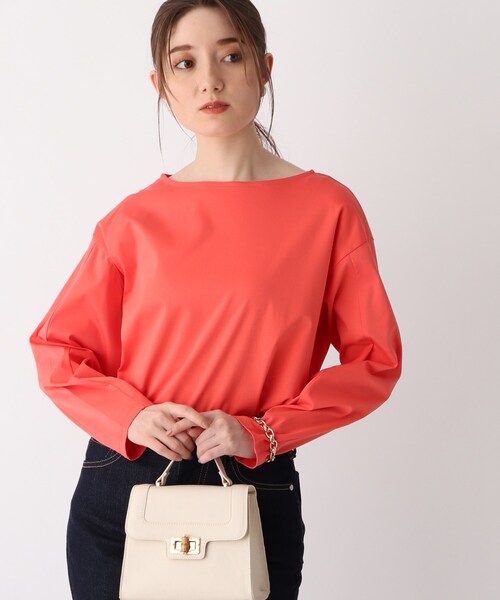 OPAQUE.CLIP(オペークドットクリップ)の「◆シルキースーピマ デザインスリーブカットソー(Tシャツ/カットソー・レディース・ブラック/ホワイト系/ダークオレンジ/サンドベージュ・36/38/42/40)」の4枚目の写真