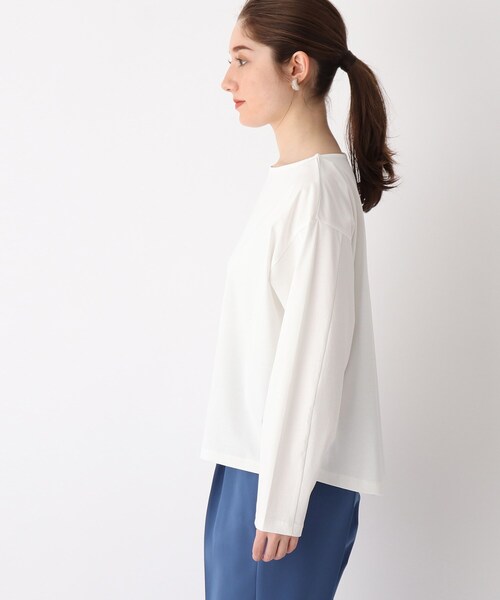 OPAQUE.CLIP(オペークドットクリップ)の「◆シルキースーピマ デザインスリーブカットソー(Tシャツ/カットソー・レディース・ブラック/ホワイト系/ダークオレンジ/サンドベージュ・36/38/42/40)」の6枚目の写真