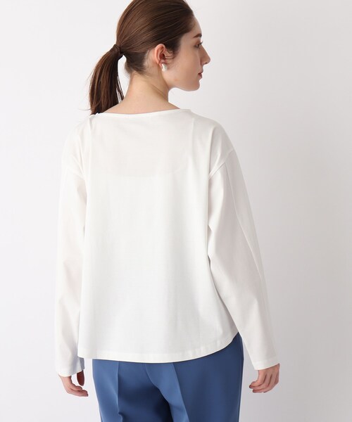 OPAQUE.CLIP(オペークドットクリップ)の「◆シルキースーピマ デザインスリーブカットソー(Tシャツ/カットソー・レディース・ブラック/ホワイト系/ダークオレンジ/サンドベージュ・36/38/42/40)」の7枚目の写真