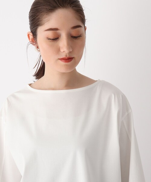 OPAQUE.CLIP(オペークドットクリップ)の「◆シルキースーピマ デザインスリーブカットソー(Tシャツ/カットソー・レディース・ブラック/ホワイト系/ダークオレンジ/サンドベージュ・36/38/42/40)」の8枚目の写真