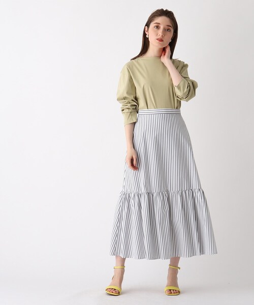 OPAQUE.CLIP(オペークドットクリップ)の「◆シルキースーピマ デザインスリーブカットソー(Tシャツ/カットソー・レディース・ブラック/ホワイト系/ダークオレンジ/サンドベージュ・36/38/42/40)」の13枚目の写真