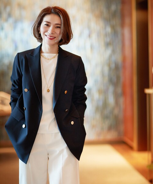 OPAQUE.CLIP(オペークドットクリップ)の「◆シルキースーピマ デザインスリーブカットソー(Tシャツ/カットソー・レディース・ブラック/ホワイト系/ダークオレンジ/サンドベージュ・36/38/42/40)」の19枚目の写真