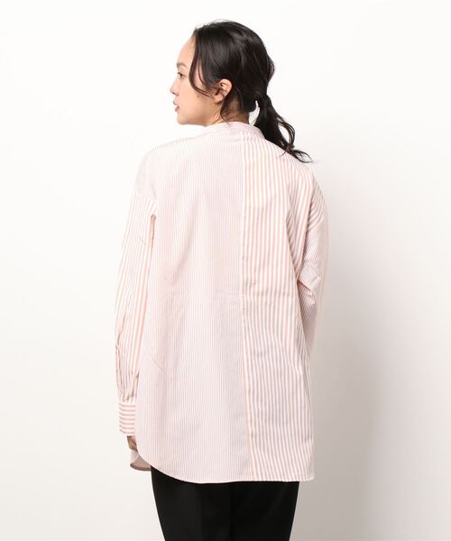 Lugnoncure（ルノンキュール）の「クレイジーパターンストライプシャツ（シャツ/ブラウス・レディース・ネイビー/ピンク/ブルー・ﾌﾘ-）」の5枚目の写真