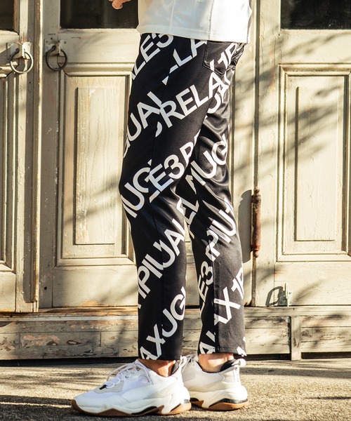 店舗限定特典つき 1piu1uguale3 Relax ウノピゥウノウグァーレトレ スーパーストレッチ総柄ロゴスラックス スラックス 1piu1uguale3 Relax ウノピゥウノウグァーレトレ リラックス のファッション 売れ筋値下げ Terrypaton Com