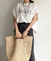 DouDou | TOPAZ パールロゴフロッキーTEE(Tシャツ/カットソー)