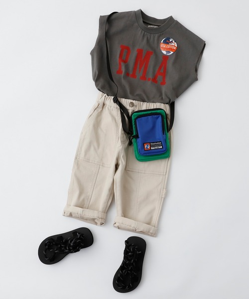 CIAOPANIC TYPY（チャオパニックティピー）の「▽【KIDS】USAノースリヘムラインTee（Tシャツ/カットソー・キッズ・サックスブルー/チャコールグレー/ホワイト/カーキ・XX-LARGE/SMALL/MEDIUM/LARGE/X-LARGE）」の7枚目の写真