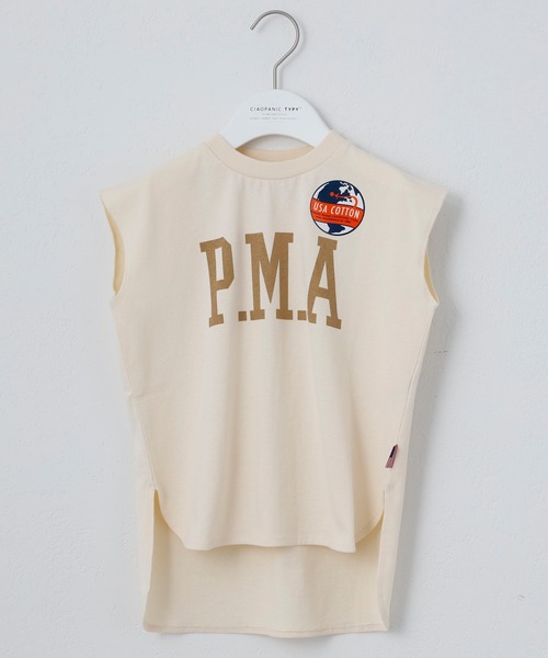 CIAOPANIC TYPY（チャオパニックティピー）の「▽【KIDS】USAノースリヘムラインTee（Tシャツ/カットソー・キッズ・サックスブルー/チャコールグレー/ホワイト/カーキ・XX-LARGE/SMALL/MEDIUM/LARGE/X-LARGE）」の9枚目の写真