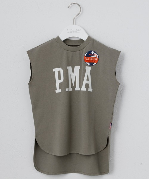 CIAOPANIC TYPY（チャオパニックティピー）の「▽【KIDS】USAノースリヘムラインTee（Tシャツ/カットソー・キッズ・サックスブルー/チャコールグレー/ホワイト/カーキ・XX-LARGE/SMALL/MEDIUM/LARGE/X-LARGE）」の13枚目の写真