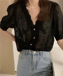 シースルーレースブラウス