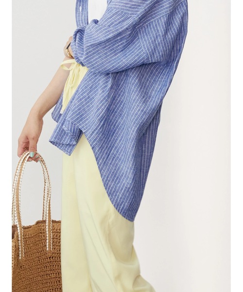 AMERICAN HOLIC（アメリカンホリック）の「リネンブレンドシャツ（シャツ/ブラウス・レディース・ベージュ/マルチ/ブルー系その他4/ブラウン/ネイビー/オフホワイト・L/M）」の16枚目の写真