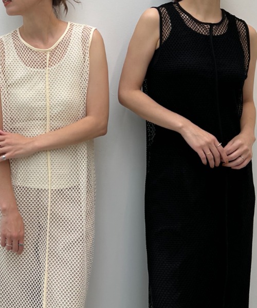 y/m by misato（イムバイミサト）の「カットメッシュロングトップス（ベスト・レディース・ブラック/アイボリー・FREE）」の20枚目の写真