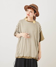 CUBE SUGAR（キューブシュガー）の「WEB限定カットソーボーダーポケットスピンドルTシャツ（Tシャツ/カットソー）」
