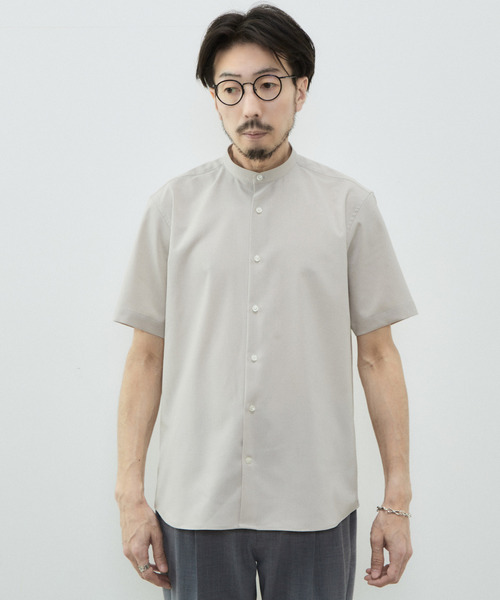 MEN'S MELROSE（メンズメルローズ）の「REFLAXウェザーストレッチバンドカラーシャツ（シャツ/ブラウス・メンズ・ベージュ/チャコールグレー/ライトベージュ/グレイッシュベージュ・3/2/4）」の18枚目の写真