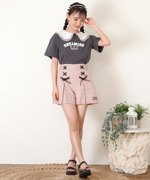 PINKHUNT(ピンクハント)の「PINKHUNT ピンクハント gレースアップ キュロット ショートパンツ 6976K(その他パンツ・キッズ・ブラック/ベビーピンク/スカイブルー系1・130cm/140cm/150cm/160cm/120cm)」の10枚目の写真