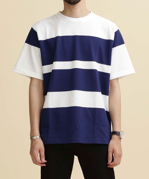 NANO universe（ナノユニバース）の「LB.04/パイナップルパネルボーダーTシャツ（Tシャツ/カットソー・メンズ・その他1/その他2/その他3・S/XL/M/L）」の5枚目の写真