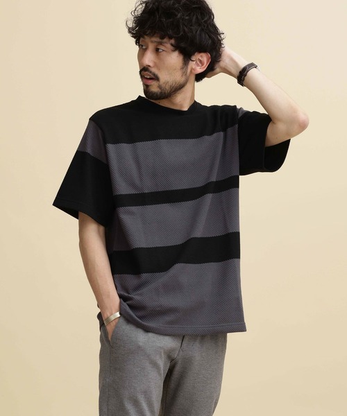 NANO universe（ナノユニバース）の「LB.04/パイナップルパネルボーダーTシャツ（Tシャツ/カットソー・メンズ・その他1/その他2/その他3・S/XL/M/L）」の9枚目の写真