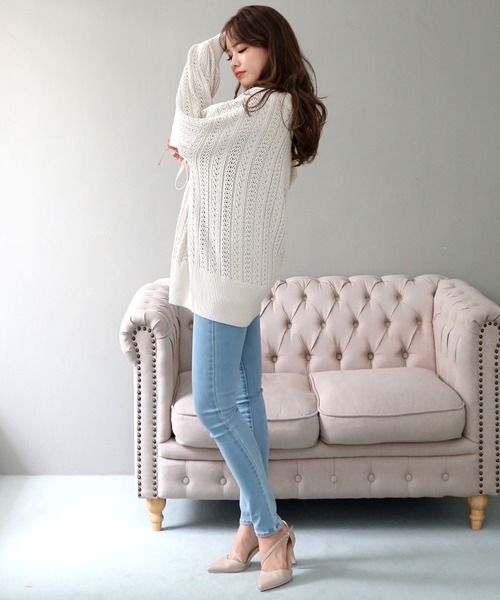 ROYAL PARTY（ロイヤルパーティー）の「ミディ丈カーディガン（カーディガン/ボレロ・レディース・ブラック/ベージュ/オフホワイト・FREE）」の11枚目の写真