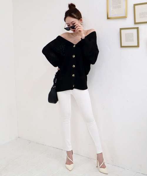 ROYAL PARTY（ロイヤルパーティー）の「ミディ丈カーディガン（カーディガン/ボレロ・レディース・ブラック/ベージュ/オフホワイト・FREE）」の21枚目の写真