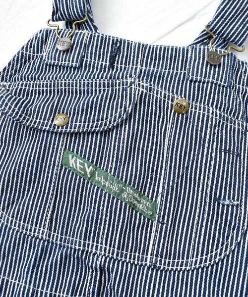 KEY（キイ）の「【ヴィンテージ古着】KEY / キー オーバーオール ヒッコリーストライプ（サロペット/オーバーオール・メンズ・ネイビー・36）」の3枚目の写真