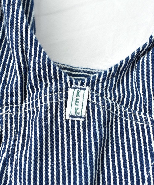 KEY（キイ）の「【ヴィンテージ古着】KEY / キー オーバーオール ヒッコリーストライプ（サロペット/オーバーオール・メンズ・ネイビー・36）」の11枚目の写真